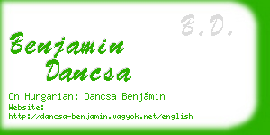 benjamin dancsa business card